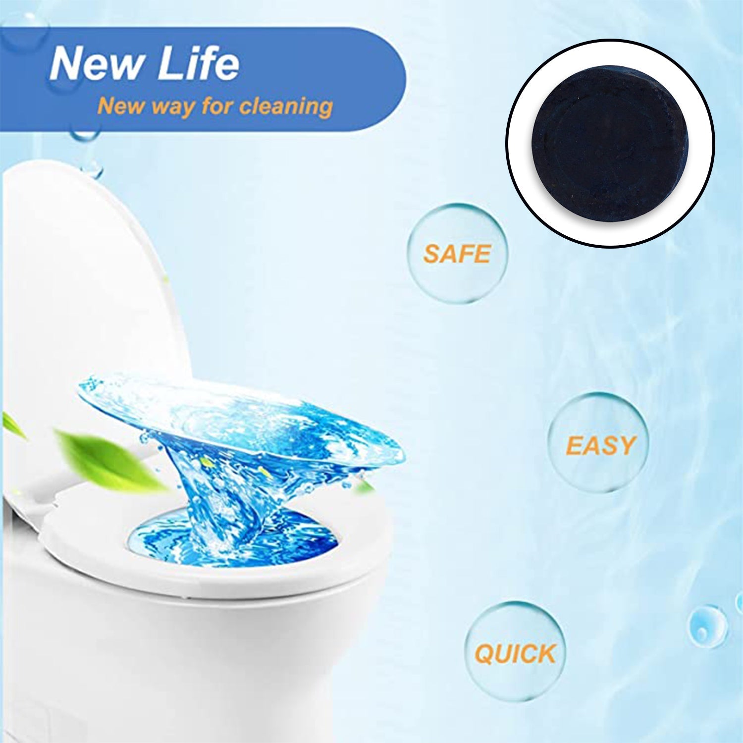 Ocean blue flush tabs for toilet cleaning, 100 grams Ocean blue flush tabs for toilet cleaning, 100 grams